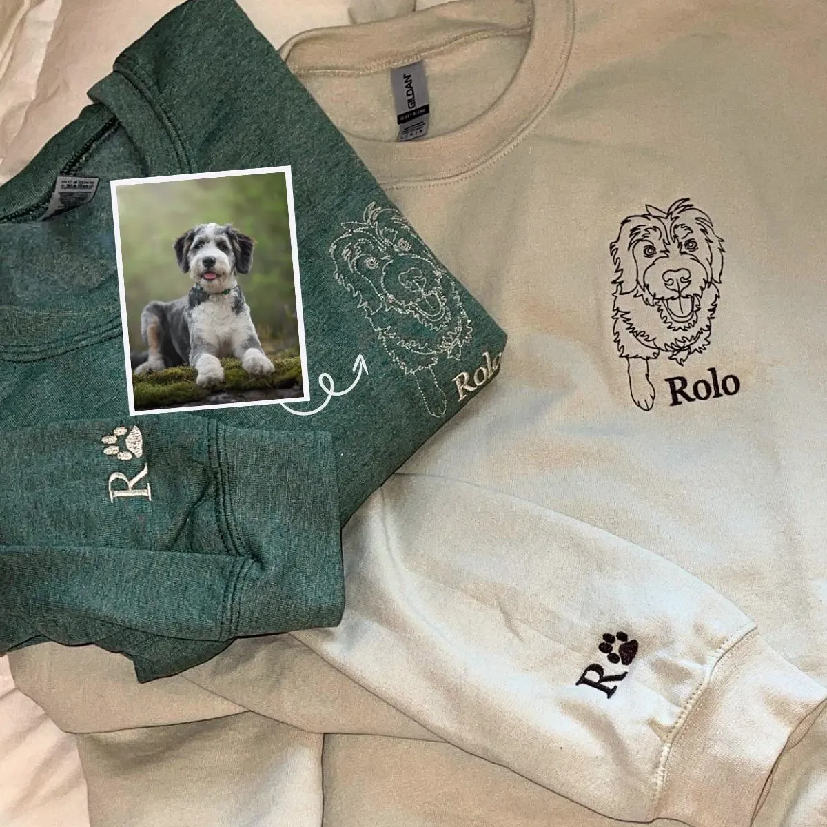 American Bulldog Sweatshirt or Hoodie, Custom Embroidered Gift from Photo Name
