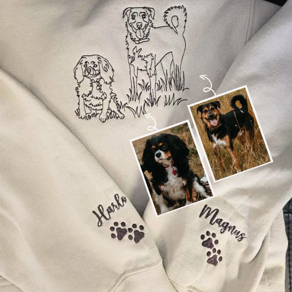 American Bulldog Sweatshirt or Hoodie, Custom Embroidered Gift from Photo Name
