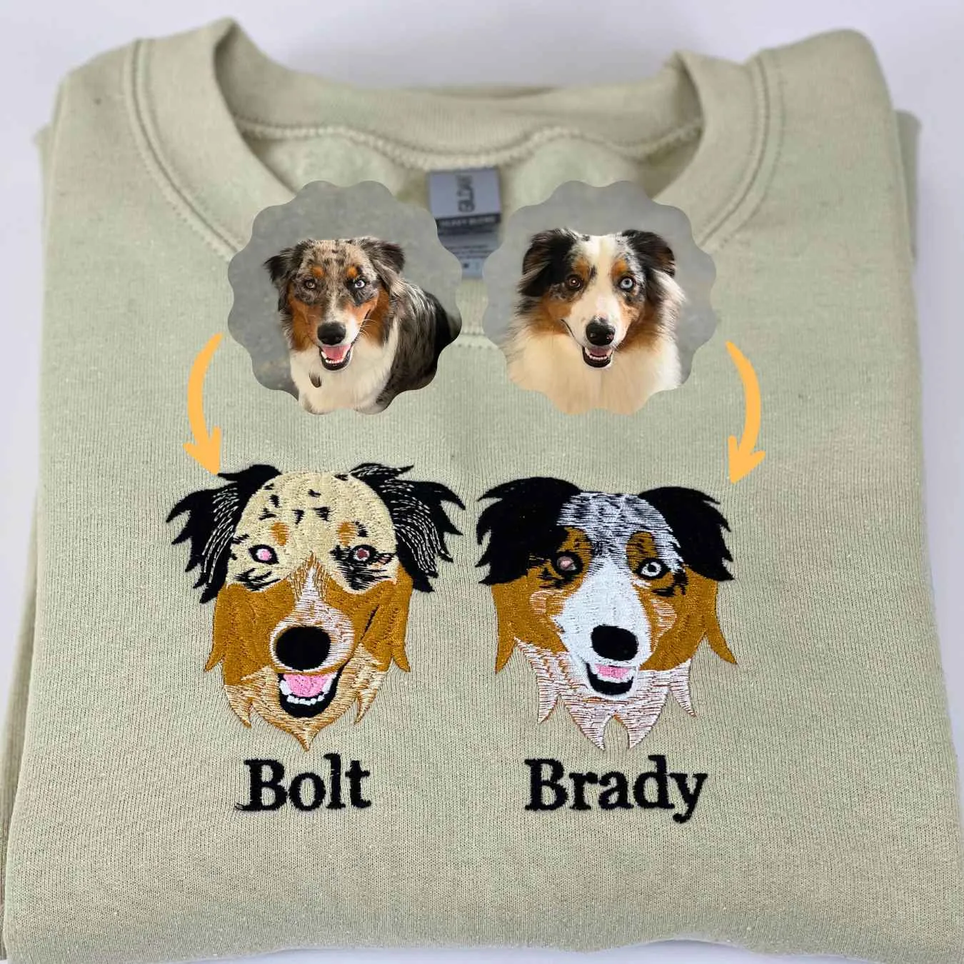 American Bulldog Sweatshirt or Hoodie, Custom Embroidered Gift from Photo Name