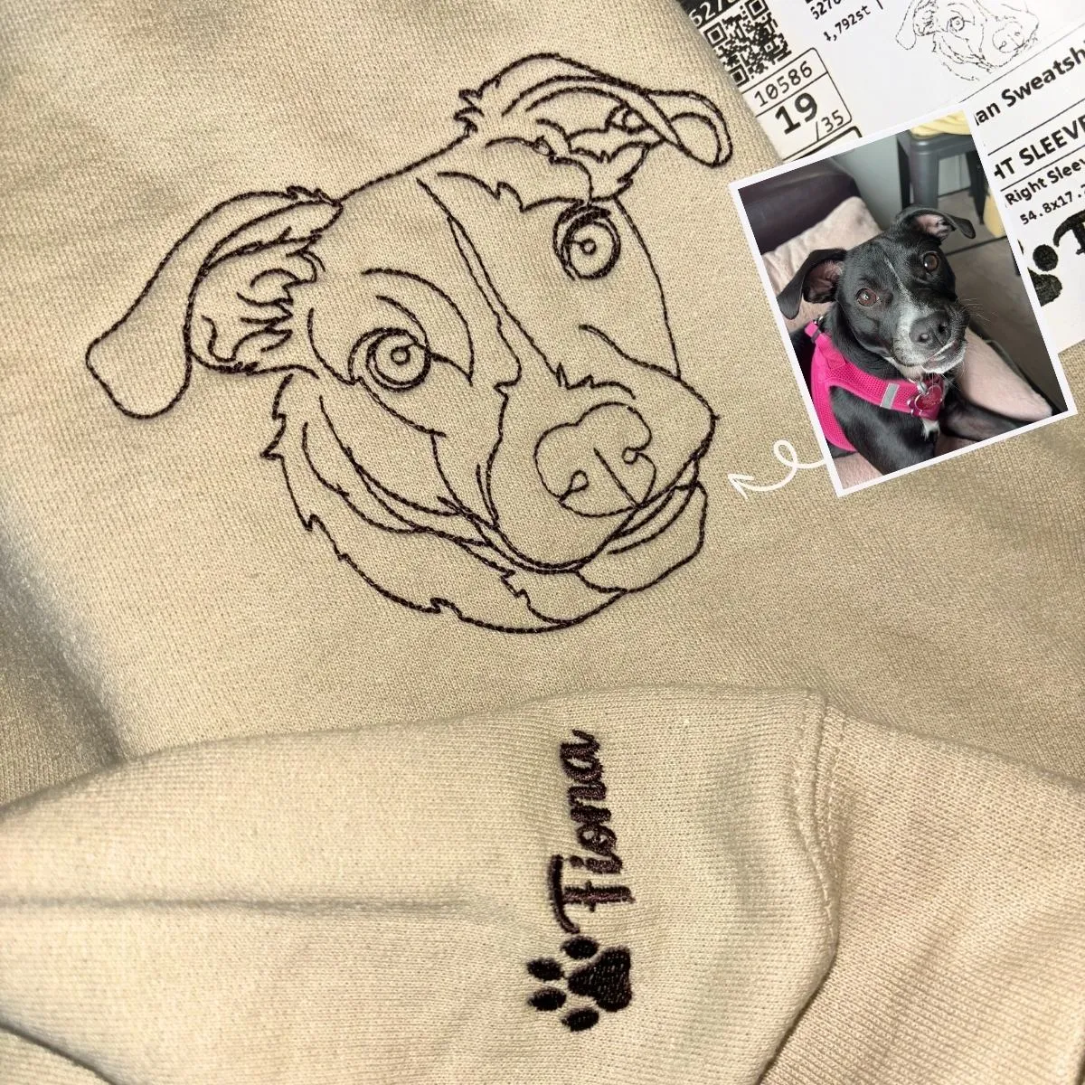 American Bulldog Sweatshirt or Hoodie, Custom Embroidered Gift from Photo Name