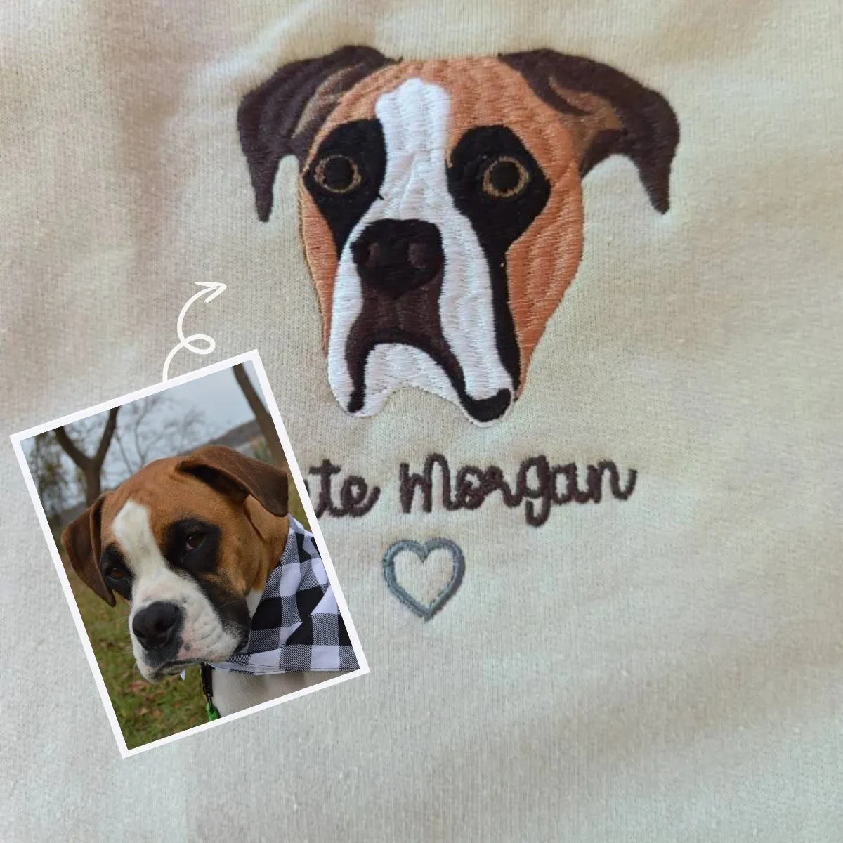American Bulldog Sweatshirt or Hoodie, Custom Embroidered Gift from Photo Name