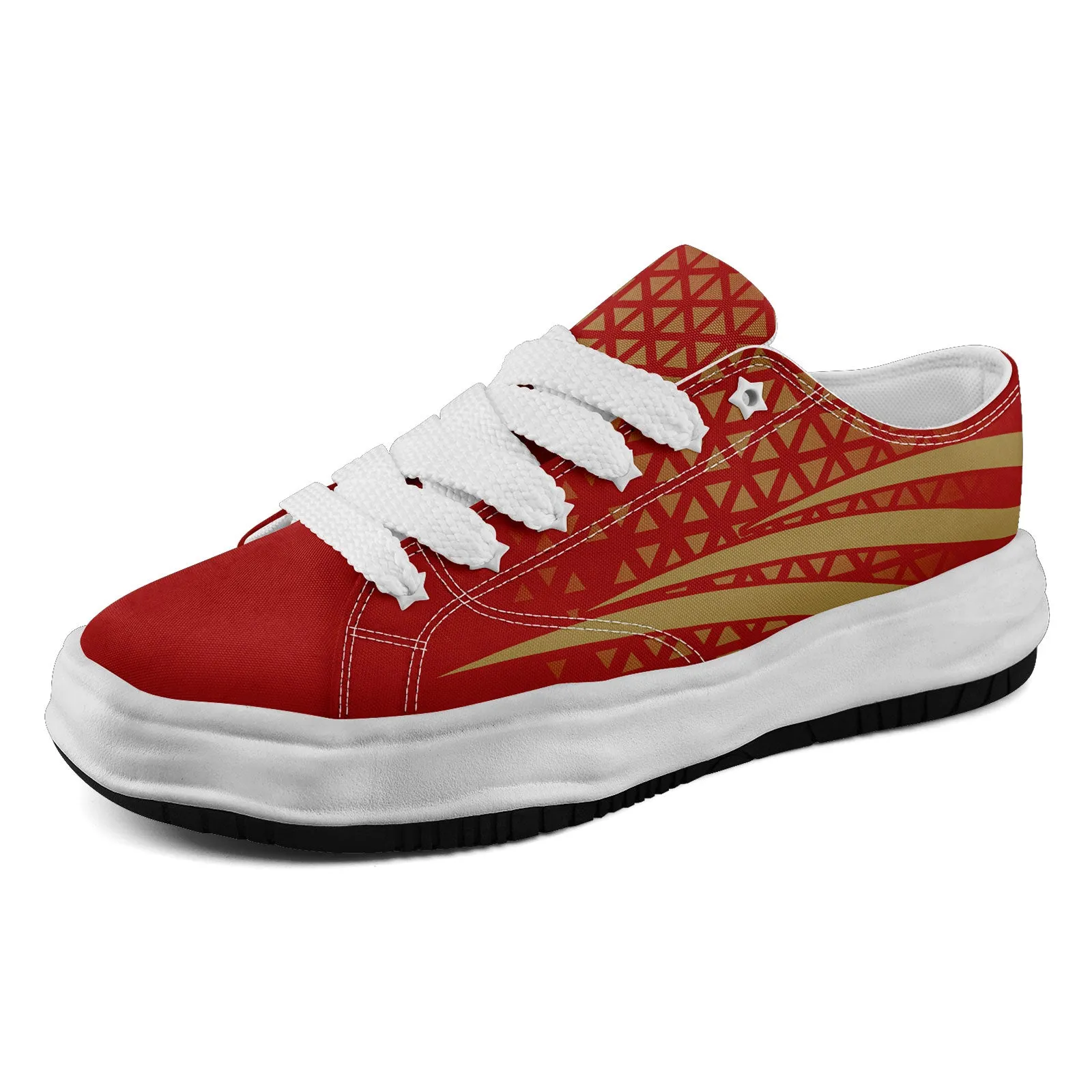 Custom Yellow Red California Shoes Personalized Sneaker FN038-D023003-25