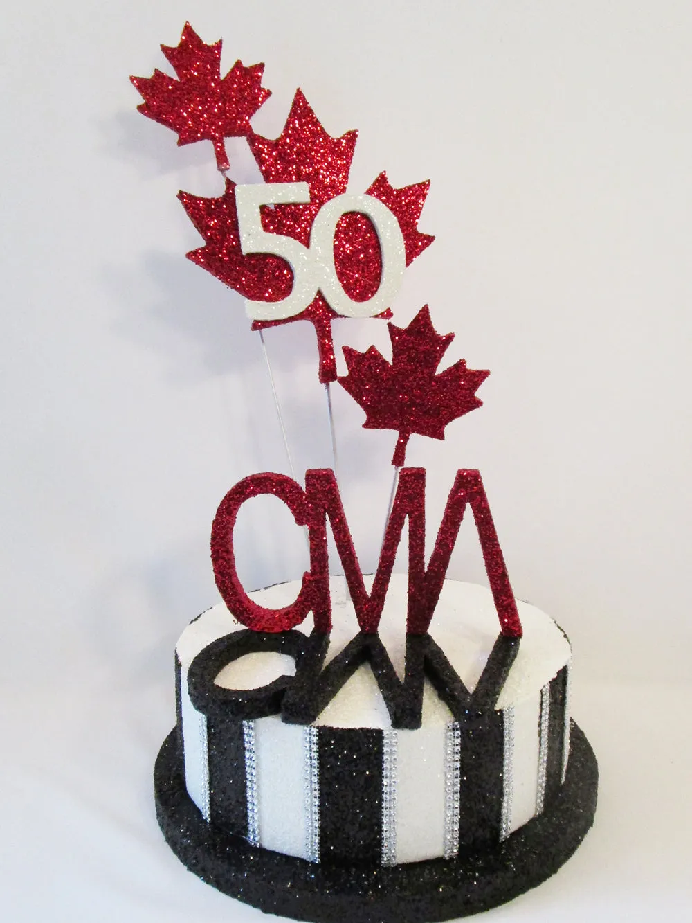 Stripped Faux Cake Centerpiece Base